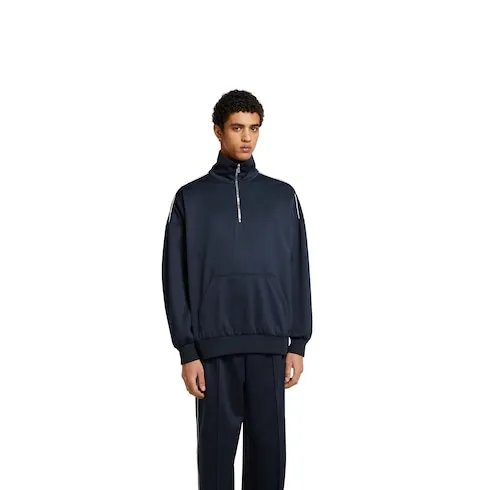 Technical Jersey Sweatshirt With Embossed Logo