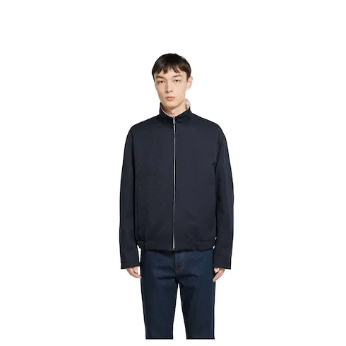 Reversible Cotton Gabardine Zip Jacket