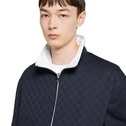Reversible Cotton Gabardine Zip Jacket