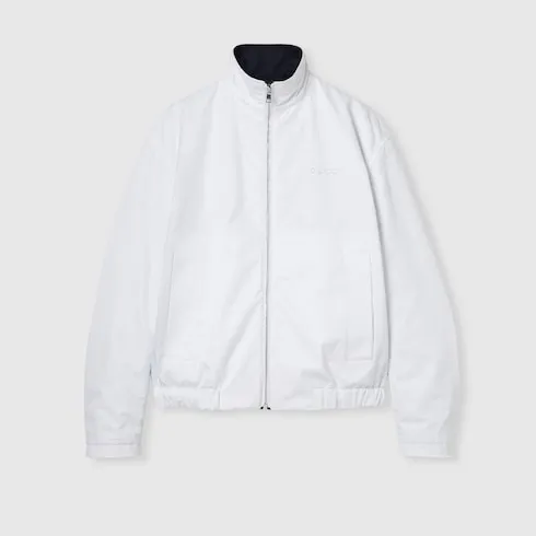 Reversible Cotton Gabardine Zip Jacket