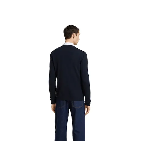 Fine Cashmere Cardigan With Intarsia
