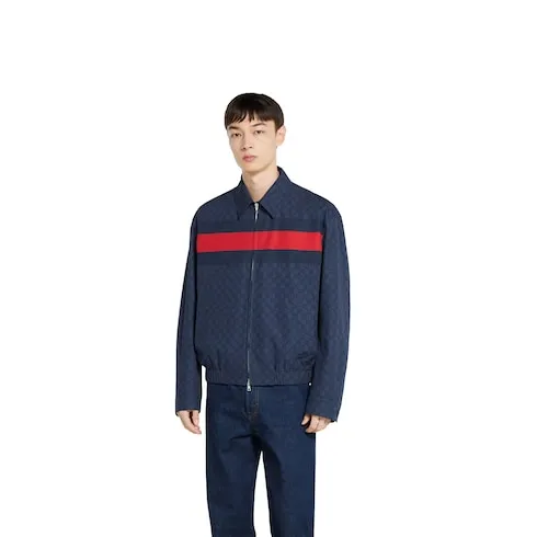 Gg Cotton Poplin Jacket With Web