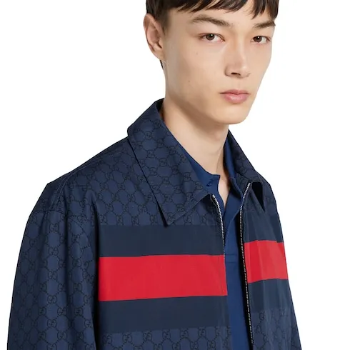 Gg Cotton Poplin Jacket With Web