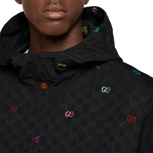 Gg Cotton Ripstop Zip Jacket
