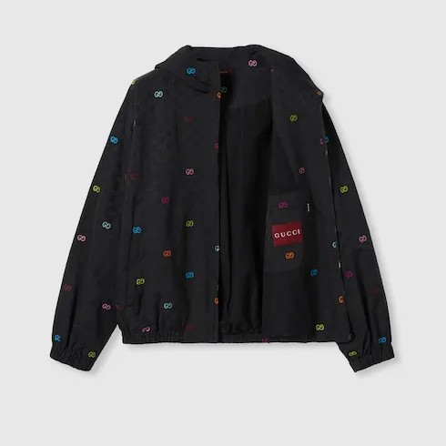 Gg Cotton Ripstop Zip Jacket
