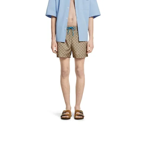 Printed Technical Poplin Swim Shorts