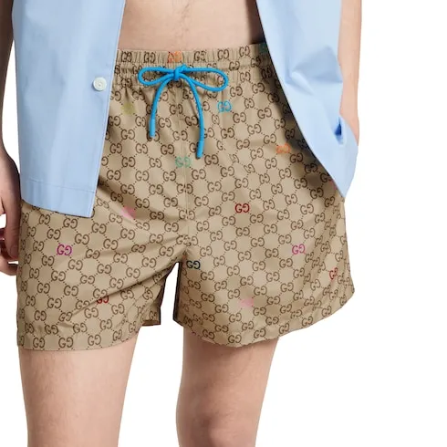 Printed Technical Poplin Swim Shorts