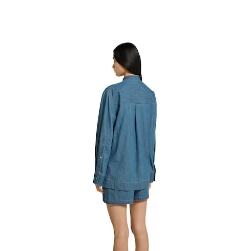 Denim Shirt With Horsebit