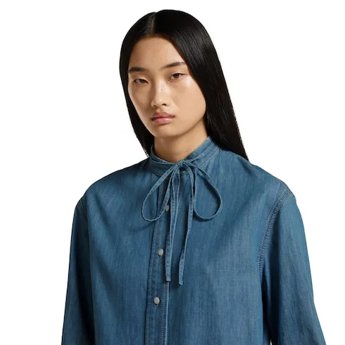 Denim Shirt With Horsebit