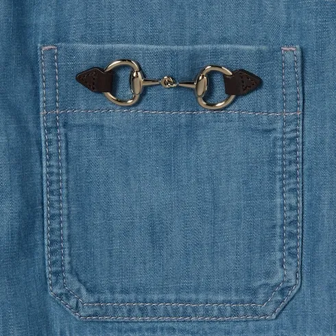 Denim Shirt With Horsebit