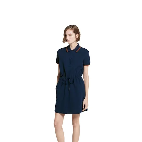 Cotton Piquet Polo Dress With Web