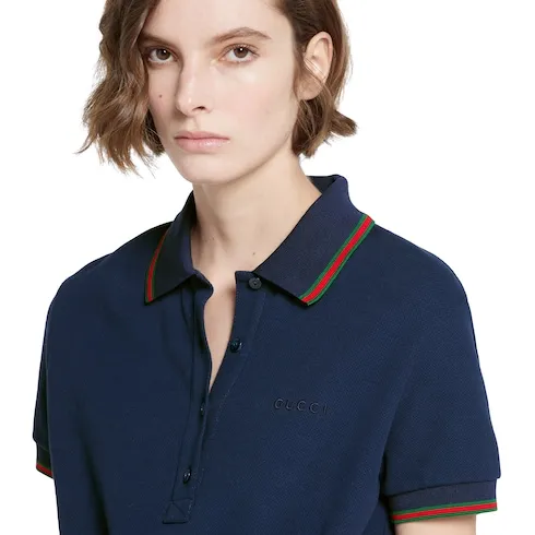 Cotton Piquet Polo Dress With Web