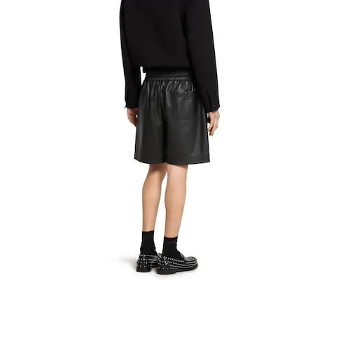 Bonded Leather Shorts With Jersey Shorts