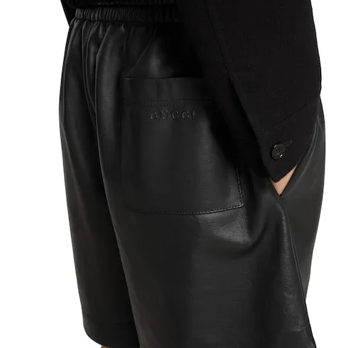 Bonded Leather Shorts With Jersey Shorts