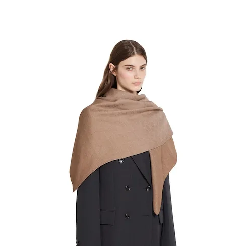 Gg Wool Silk Jacquard Shawl
