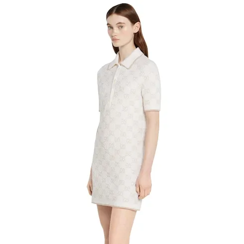 Gg Cashmere Wool Jacquard Dress
