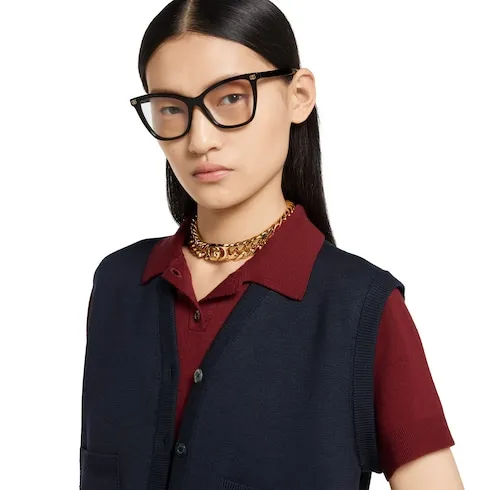 Wool Silk Polo Top With Vest Overlay