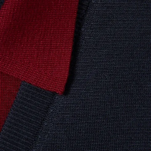 Wool Silk Polo Top With Vest Overlay