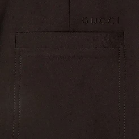 Wool Gabardine Pant With Logo