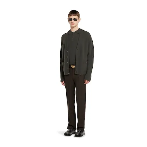 Wool Gabardine Pant With Logo