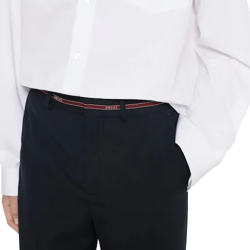 Wool Pant With Selvedge Detail