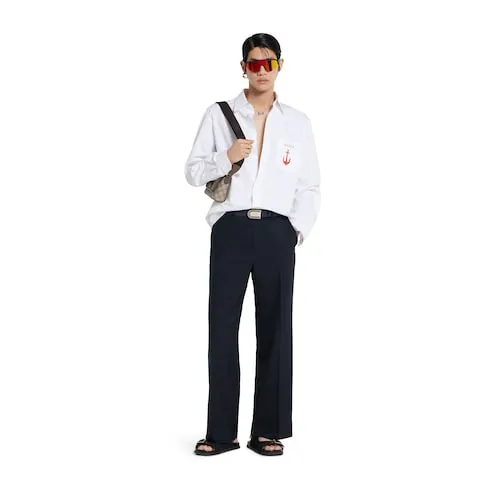 Wool Pant With Selvedge Detail