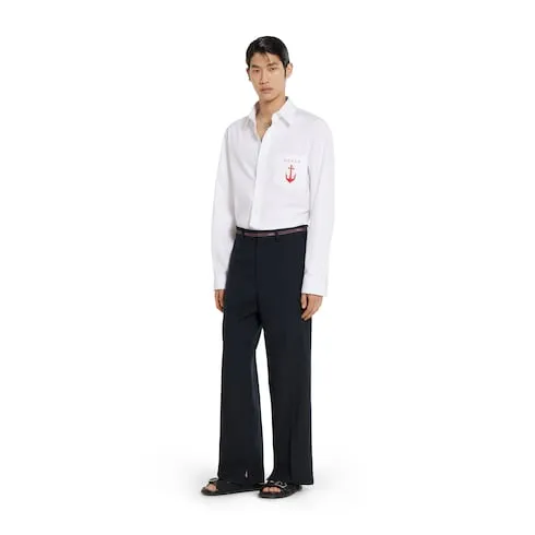 Wool Pant With Selvedge Detail