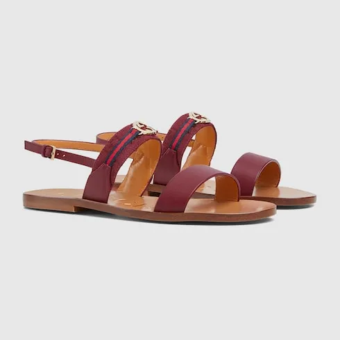 Sandal With Interlocking G And Web