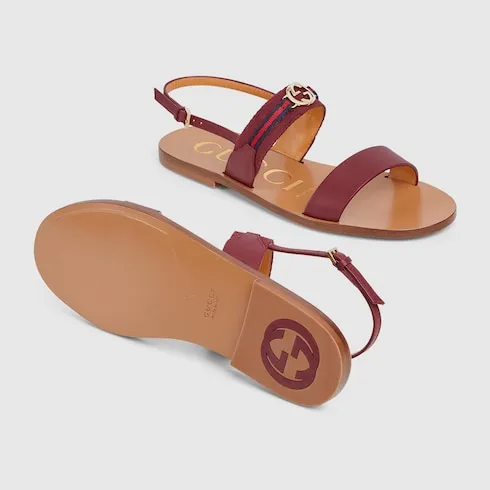Sandal With Interlocking G And Web