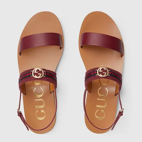 Sandal With Interlocking G And Web