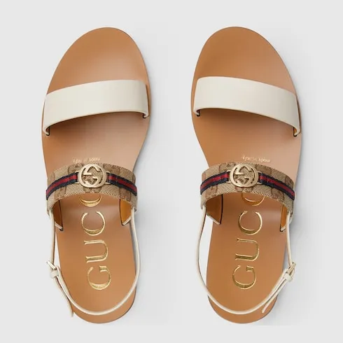 Sandal With Interlocking G And Web