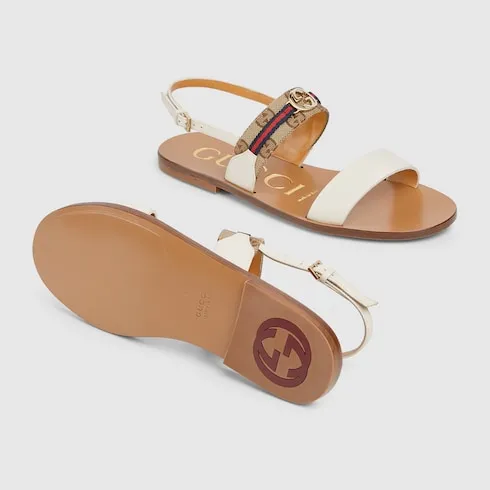 Sandal With Interlocking G And Web