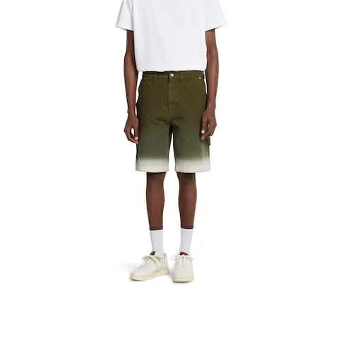 Bleached Gg Cotton Denim Jacquard Shorts