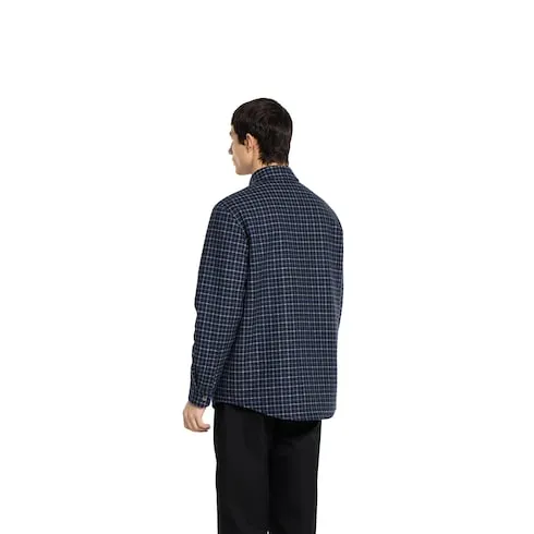 Wool Flannel Zip Jacket With Embroidery