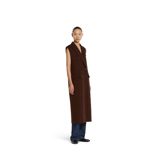 Long Silk Wool Gilet