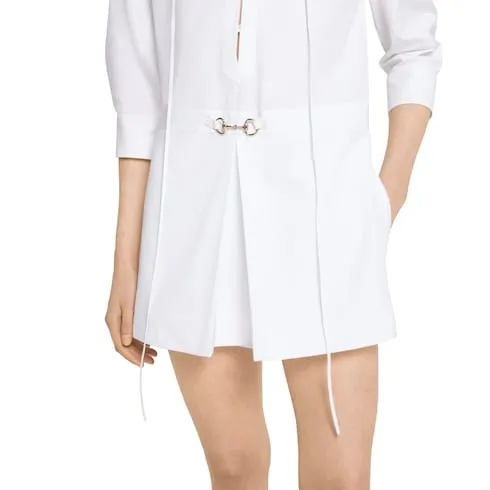 Cotton Poplin Shirt Dress With Horsebit