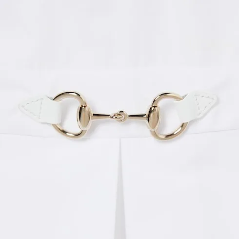 Cotton Poplin Shirt Dress With Horsebit