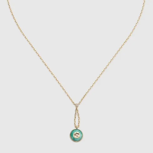 Gucci Interlocking 18K Pendant Necklace