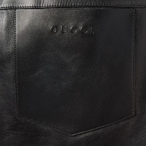 Soft Leather With Nylon Polo Shirt