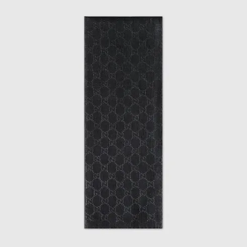 Gg Wool And Silk Jacquard Stole