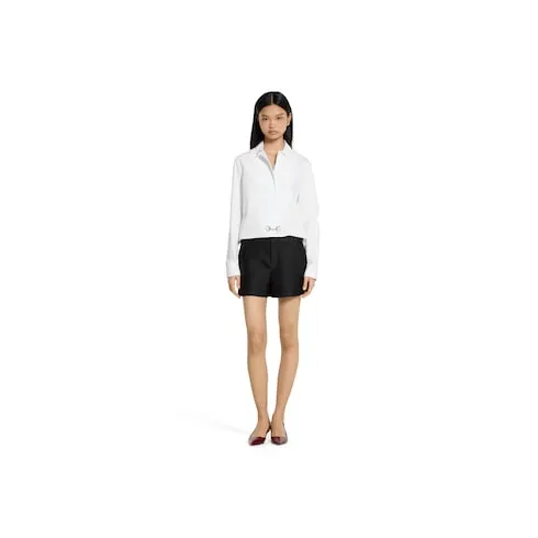 Cotton Poplin Shirt With Horsebit
