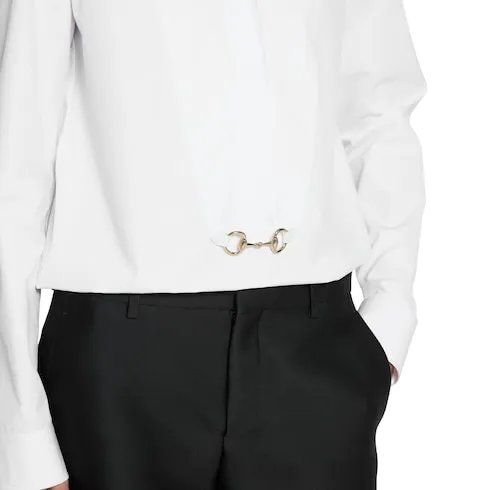 Cotton Poplin Shirt With Horsebit