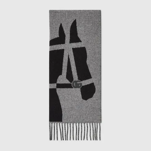 Wool Scarf With Jacquard Motif