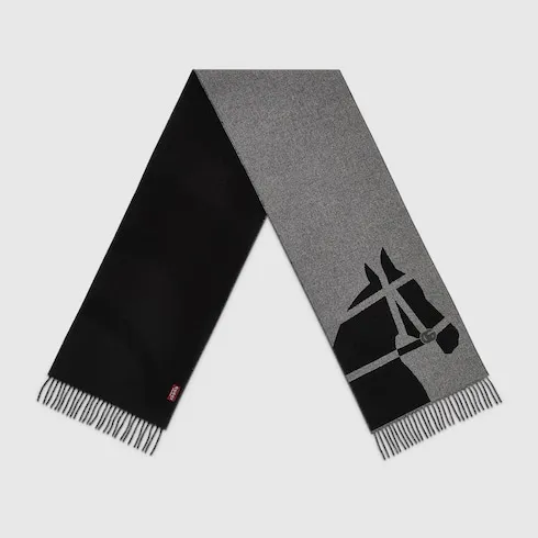 Wool Scarf With Jacquard Motif