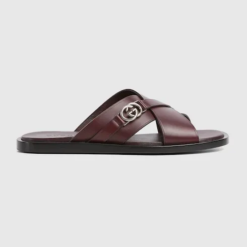 Slide Sandal With Interlocking G