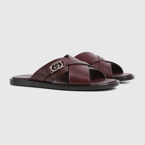 Slide Sandal With Interlocking G