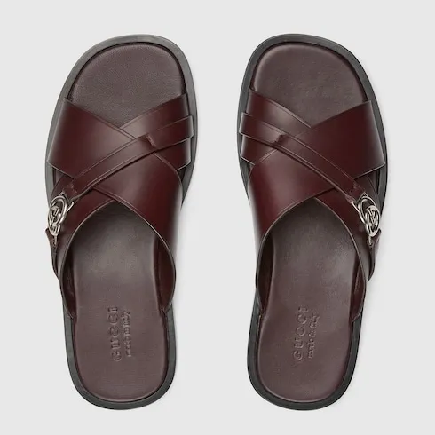 Slide Sandal With Interlocking G