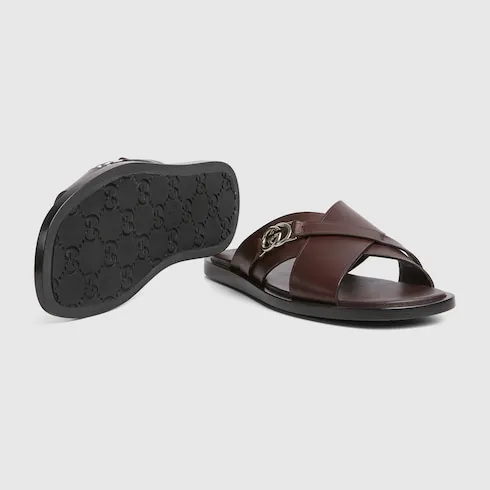 Slide Sandal With Interlocking G