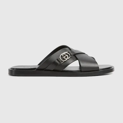 Slide Sandal With Interlocking G