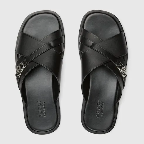 Slide Sandal With Interlocking G